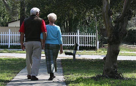 couple walking away